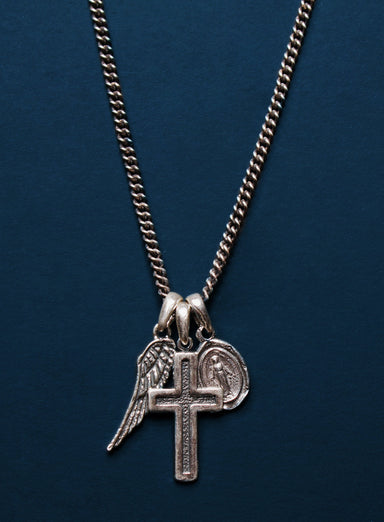 Wing + Cross + Miraculous Medal Necklace for Men Necklaces WE ARE ALL SMITH   