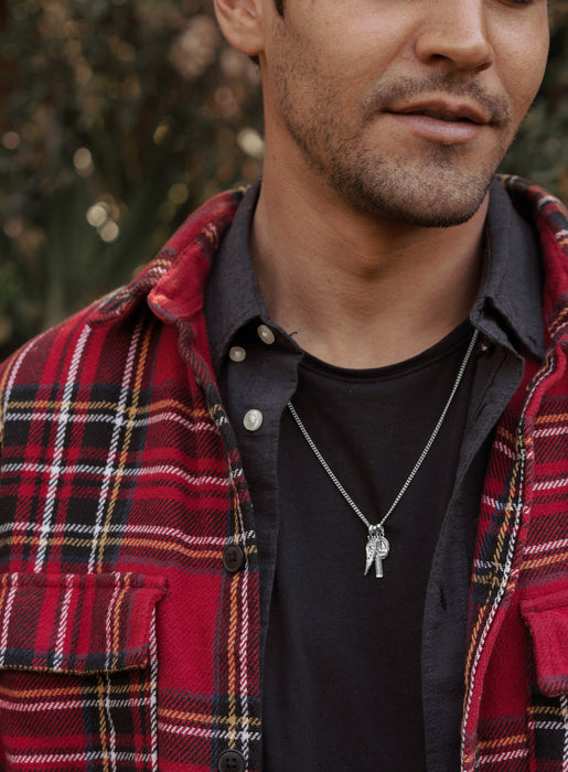 Wing + Cross + Miraculous Medal Necklace for Men Necklaces WE ARE ALL SMITH   