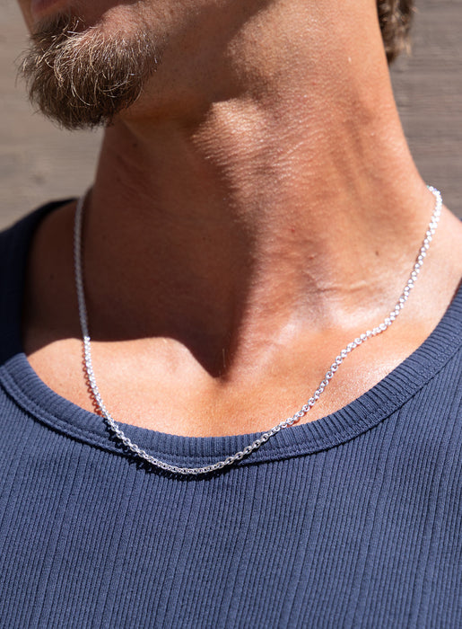 925 Sterling Silver Minimalist Cable Chain Necklace Necklace WE ARE ALL SMITH: Men's Jewelry & Clothing.