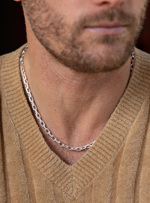 925 Sterling Silver Diamond Cut Cable Chain Necklace