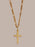 14k Gold Filled / Gold Vermeil Cross Pendant Necklace for Men (Figaro Chain) Necklaces We Are All Smith
