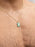 Green Turquoise and Topaz Pendant on 14k Gold Filled Curb Chain