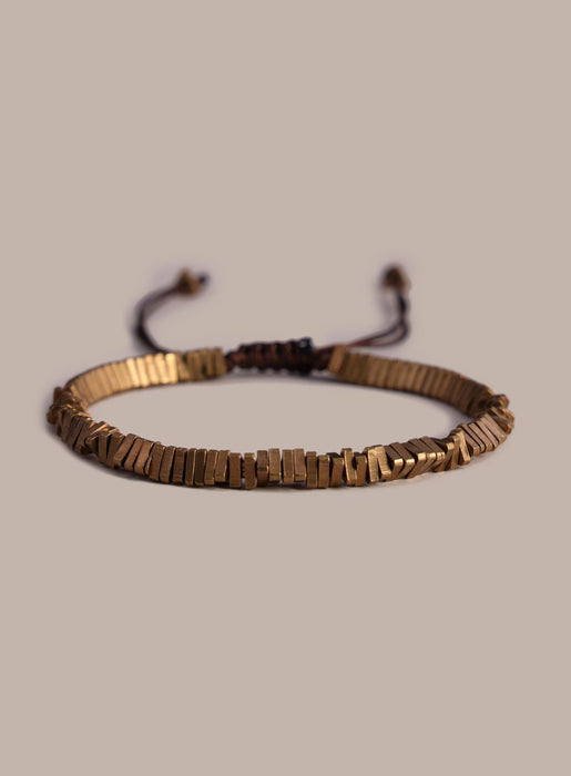 Men’s African Brass Geometric Bead Bracelet WE ARE ALL SMITH
