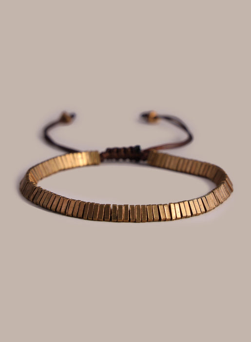 Men’s African Brass Geometric Bead Bracelet WE ARE ALL SMITH