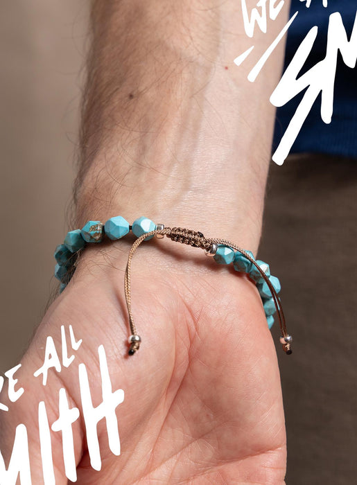 Turquoise Magnesite Geometric Bead Bracelet for Men WE ARE ALL SMITH