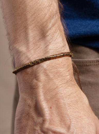 Men’s African Brass Geometric Bead Bracelet WE ARE ALL SMITH