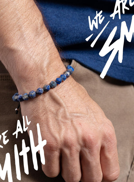 Men’s Dumortierite Geometric Bead Bracelet WE ARE ALL SMITH