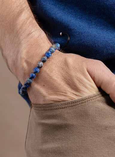 Men’s Dumortierite Geometric Bead Bracelet WE ARE ALL SMITH