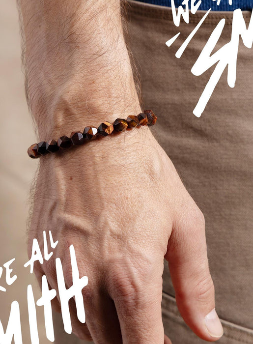 Sterling Silver Brown Tiger Eye Bead Bracelet Bracelets WE ARE ALL SMITH