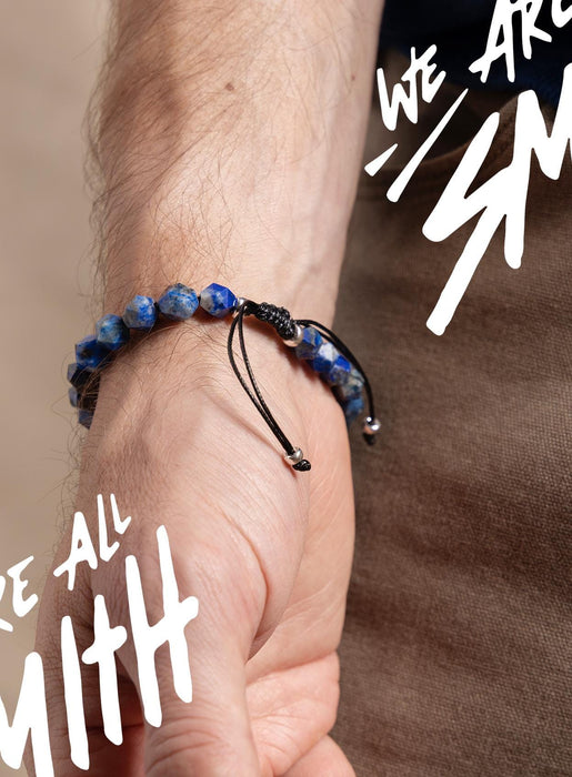 Men’s Dumortierite Geometric Bead Bracelet WE ARE ALL SMITH
