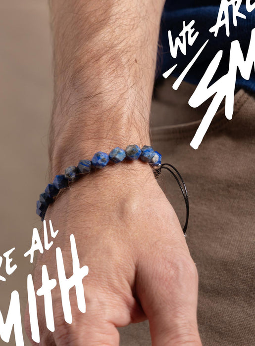 Men’s Dumortierite Geometric Bead Bracelet WE ARE ALL SMITH