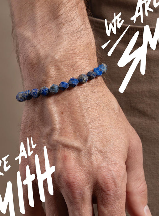 Men’s Dumortierite Geometric Bead Bracelet WE ARE ALL SMITH