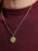 Men's Necklace Gold Saint Christopher Round Medal - 14k Gold Filled chain w/ Vermeil Gold Green enamel pendant / Father's Day Gifts for him WE ARE ALL SMITH