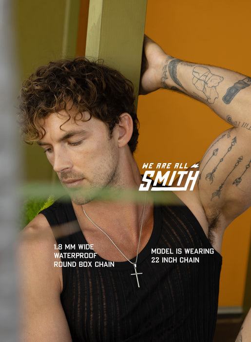 Waterproof Large Mens Silver Cross (Bamboo Style) Necklaces WE ARE ALL SMITH: Men's Jewelry & Clothing.   