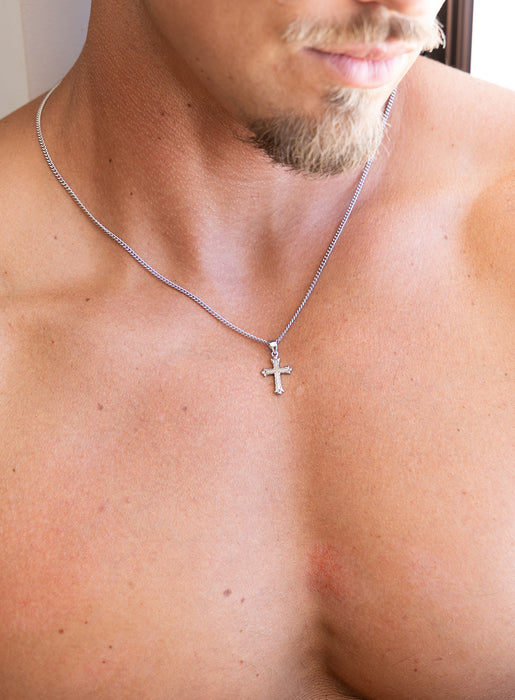 925 Sterling Silver Cross Necklace for Men