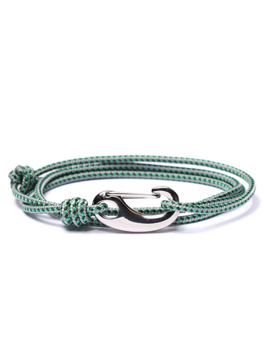 Green + Gray Tactical Cord Bracelet for Men (Silver Clasp - 29S) Bracelets We Are All Smith   