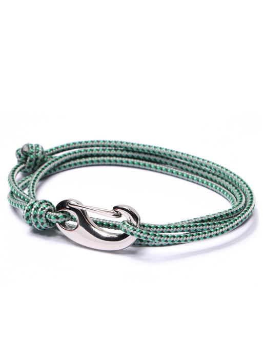 Green + Gray Tactical Cord Bracelet for Men (Silver Clasp - 29S) Bracelets We Are All Smith   