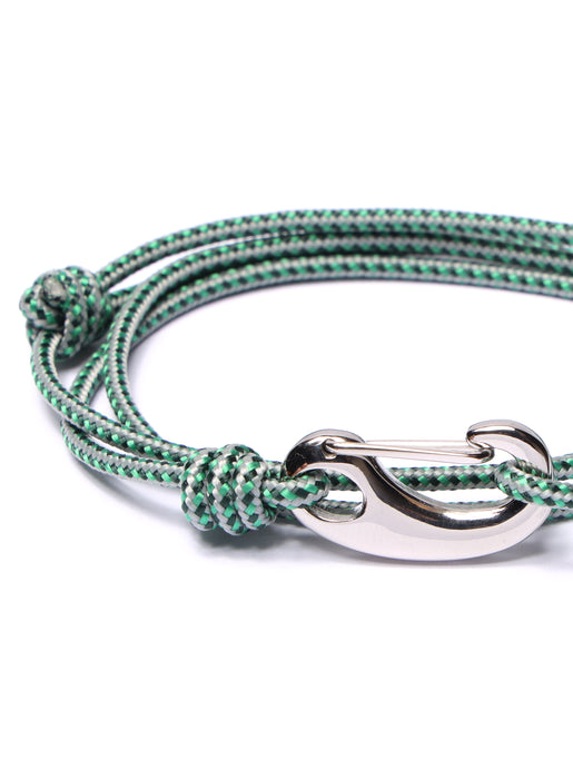 Green + Gray Tactical Cord Bracelet for Men (Silver Clasp - 29S) Bracelets We Are All Smith   