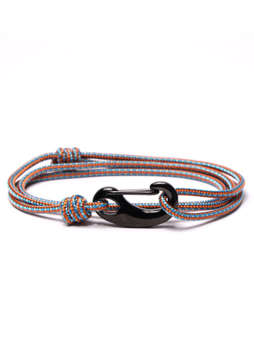 Orange + Blue Tactical Cord Bracelet for Men (Black Clasp - 30K) Bracelets We Are All Smith   