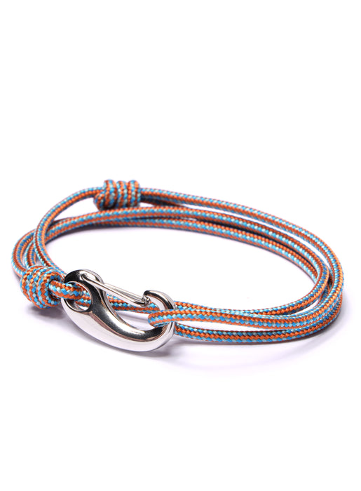 Orange + Blue Tactical Cord Bracelet for Men (Silver Clasp - 30S) Bracelets We Are All Smith   