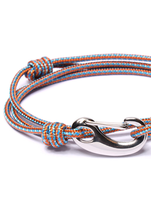 Orange + Blue Tactical Cord Bracelet for Men (Silver Clasp - 30S) Bracelets We Are All Smith   
