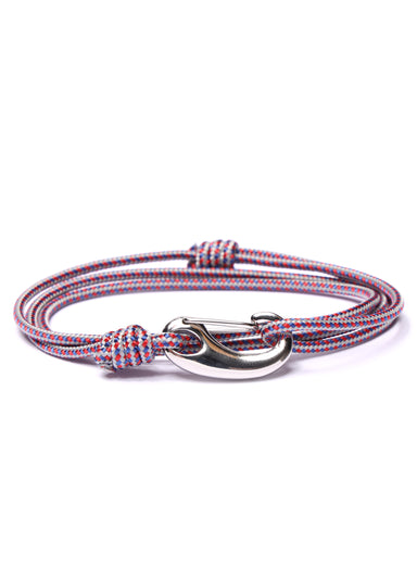Gray + Red Tactical Cord Bracelet for Men (Silver Clasp - 27S) Bracelets We Are All Smith   