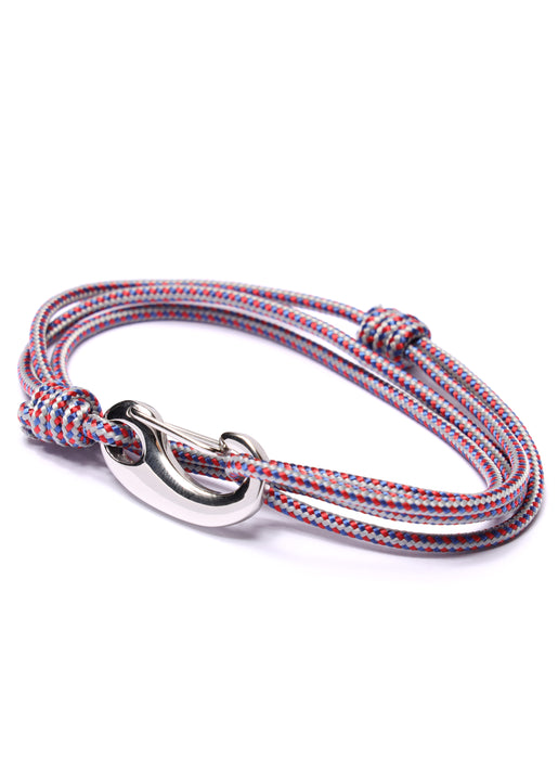 Gray + Red Tactical Cord Bracelet for Men (Silver Clasp - 27S) Bracelets We Are All Smith   