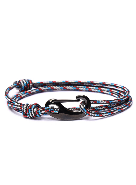 Black, Red and Blue Tactical Cord Bracelet for Men (Black Clasp - 21K) Bracelets We Are All Smith   