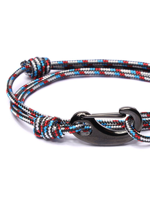 Black, Red and Blue Tactical Cord Bracelet for Men (Black Clasp - 21K) Bracelets We Are All Smith   