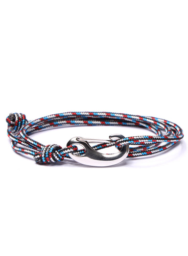 Black, Red and Blue Tactical Cord Bracelet for Men (Silver Clasp -21S) Bracelets We Are All Smith   