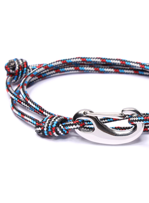 Black, Red and Blue Tactical Cord Bracelet for Men (Silver Clasp -21S) Bracelets We Are All Smith   