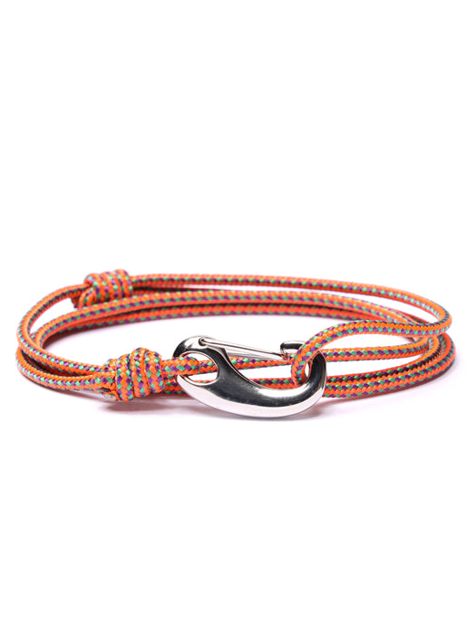 Orange Tactical Cord Bracelet for Men (Silver Clasp - 28S) Bracelets We Are All Smith   
