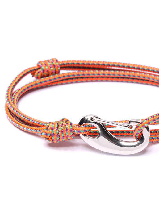 Orange Tactical Cord Bracelet for Men (Silver Clasp - 28S) Bracelets We Are All Smith   