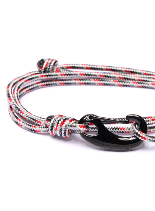 White + Gray Tactical Cord Bracelet for Men (Black Clasp - 24K) Bracelets We Are All Smith   
