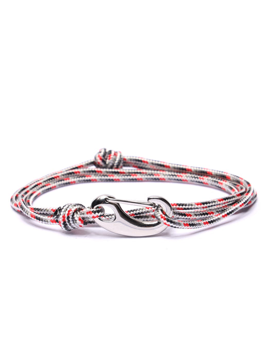 White + Gray Tactical Cord Bracelet for Men (Silver Clasp - 24S) Bracelets We Are All Smith   