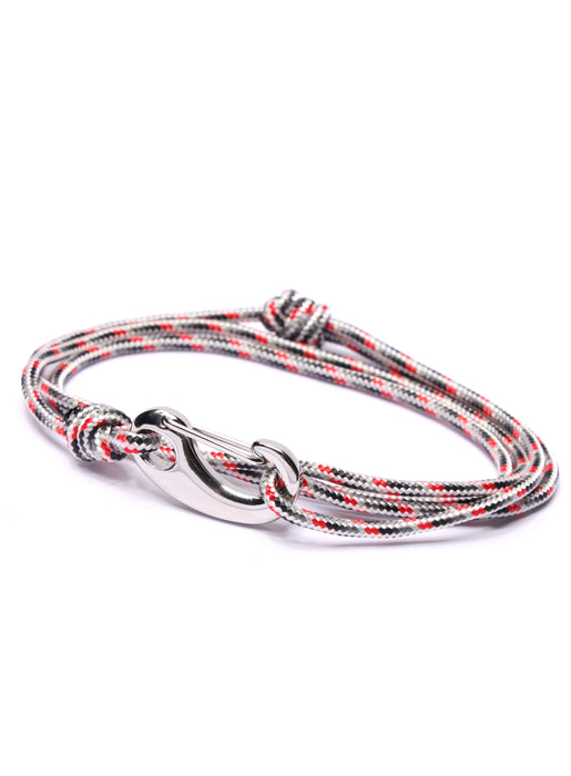 White + Gray Tactical Cord Bracelet for Men (Silver Clasp - 24S) Bracelets We Are All Smith   