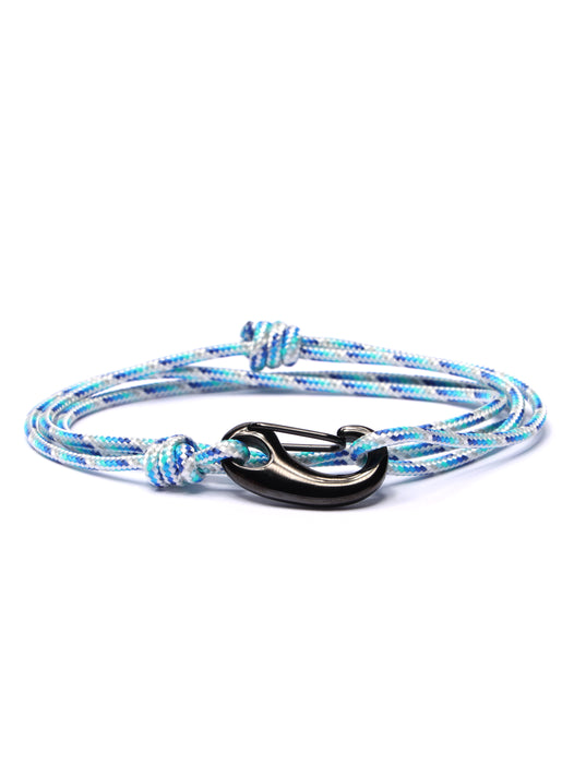 Blue + White Tactical Cord Bracelet for Men (Black Clasp - 19K) Bracelets We Are All Smith   