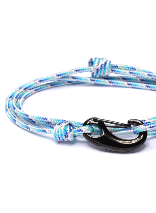 Blue + White Tactical Cord Bracelet for Men (Black Clasp - 19K) Bracelets We Are All Smith   