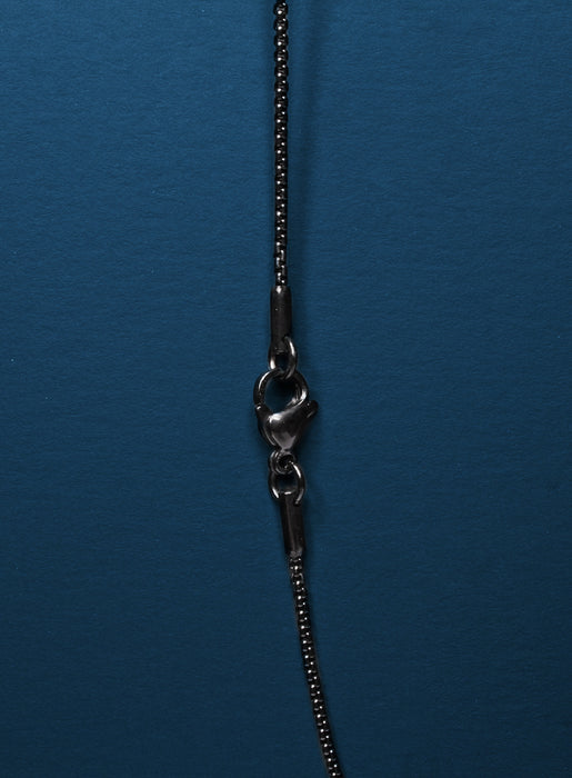 Black Ring pendant on 3mm Venetian Round box chain Necklaces WE ARE ALL SMITH: Men's Jewelry & Clothing.   