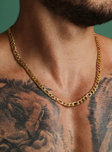 7mm Gold Figaro Chain Necklace for Men Necklaces We Are All Smith   