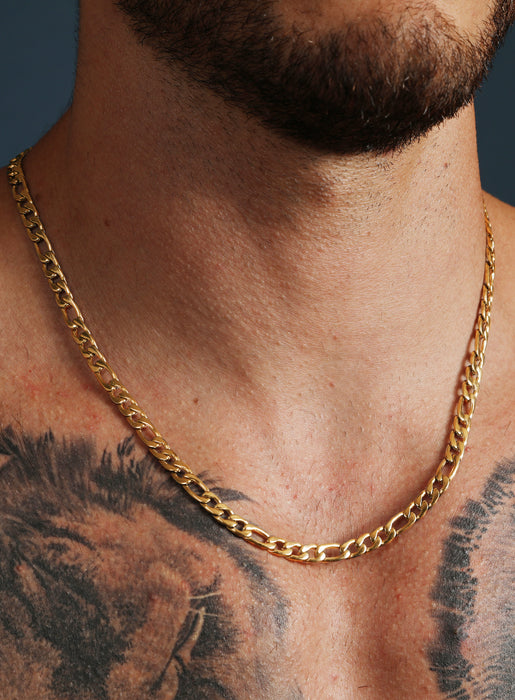 6mm Gold Figaro Chain Necklace for Men — WE ARE ALL SMITH