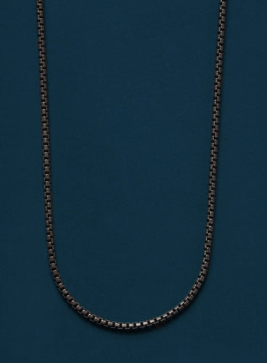 Black Titanium Round Box Chain Necklace for Men Jewelry WE ARE ALL SMITH: Men's Jewelry & Clothing.   