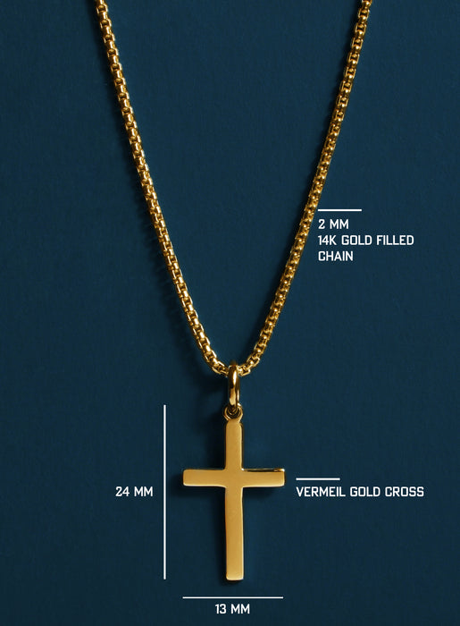 14k Gold Filled and Vermeil Gold Cross Necklace for Men Jewelry WE ARE ALL SMITH: Men's Jewelry & Clothing.   