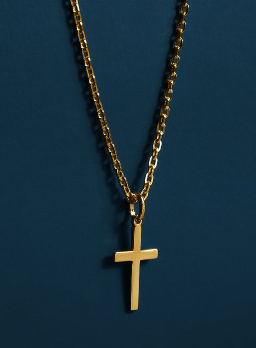 14k Gold Filled and Vermeil Gold Cross Cable Necklace for Men Jewelry WE ARE ALL SMITH: Men's Jewelry & Clothing.   