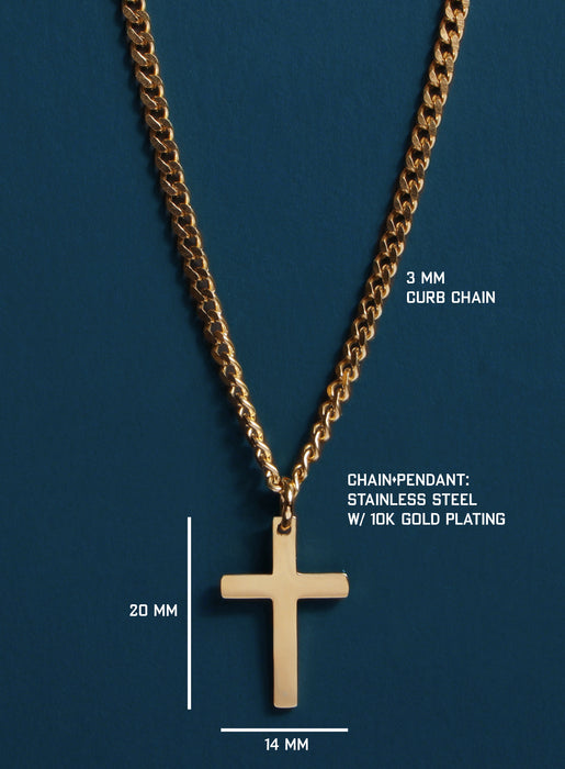 Small Cuban Chain Gold Stainless Steel Cross Necklace Jewelry WE ARE ALL SMITH: Men's Jewelry & Clothing.   