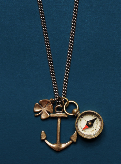 Yellow Gold Compass Pendant Necklace (10k) | Sermania Jewelry