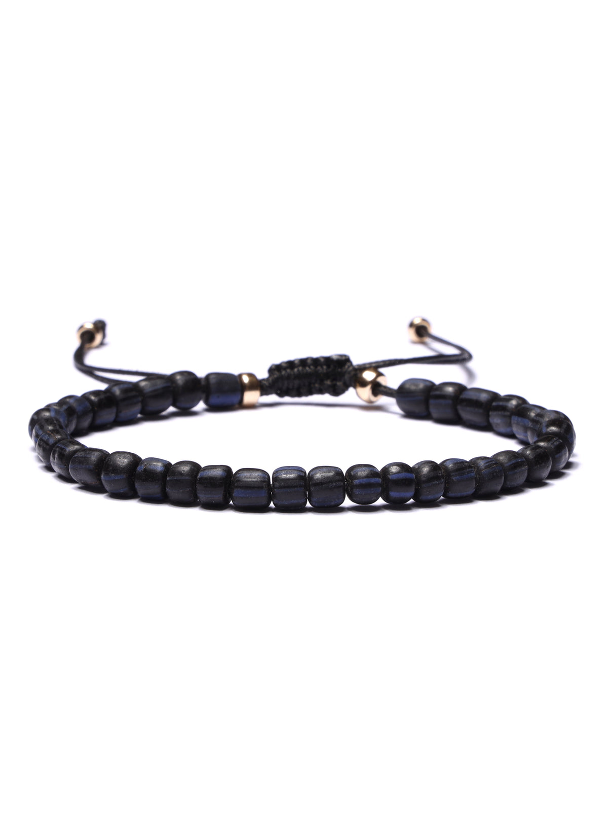Black and Navy Chevron Glass Bead Bracelet for Men — WE ARE ALL SMITH