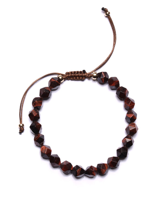 Brown Tiger Eye and Gold Bead Bracelet for Men Bracelets WE ARE ALL SMITH: Men's Jewelry & Clothing.   