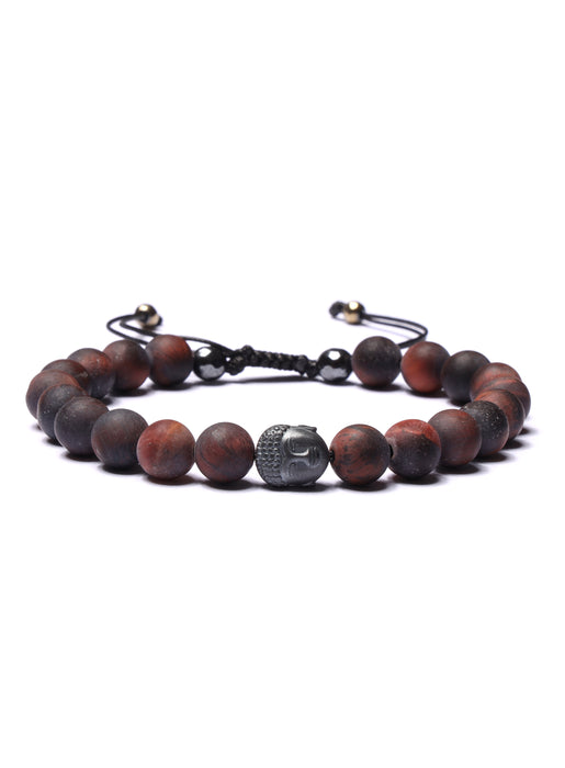 Matte Mahogany Obsidian and Buddha Bead Bracelet for Men Bracelets WE ARE ALL SMITH: Men's Jewelry & Clothing.   