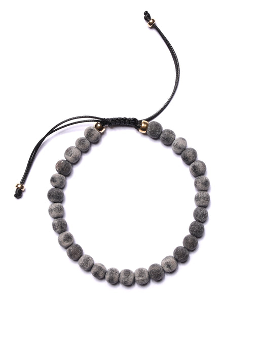 Gray wood and Gold Bead Bracelet for Men Bracelets WE ARE ALL SMITH: Men's Jewelry & Clothing.   